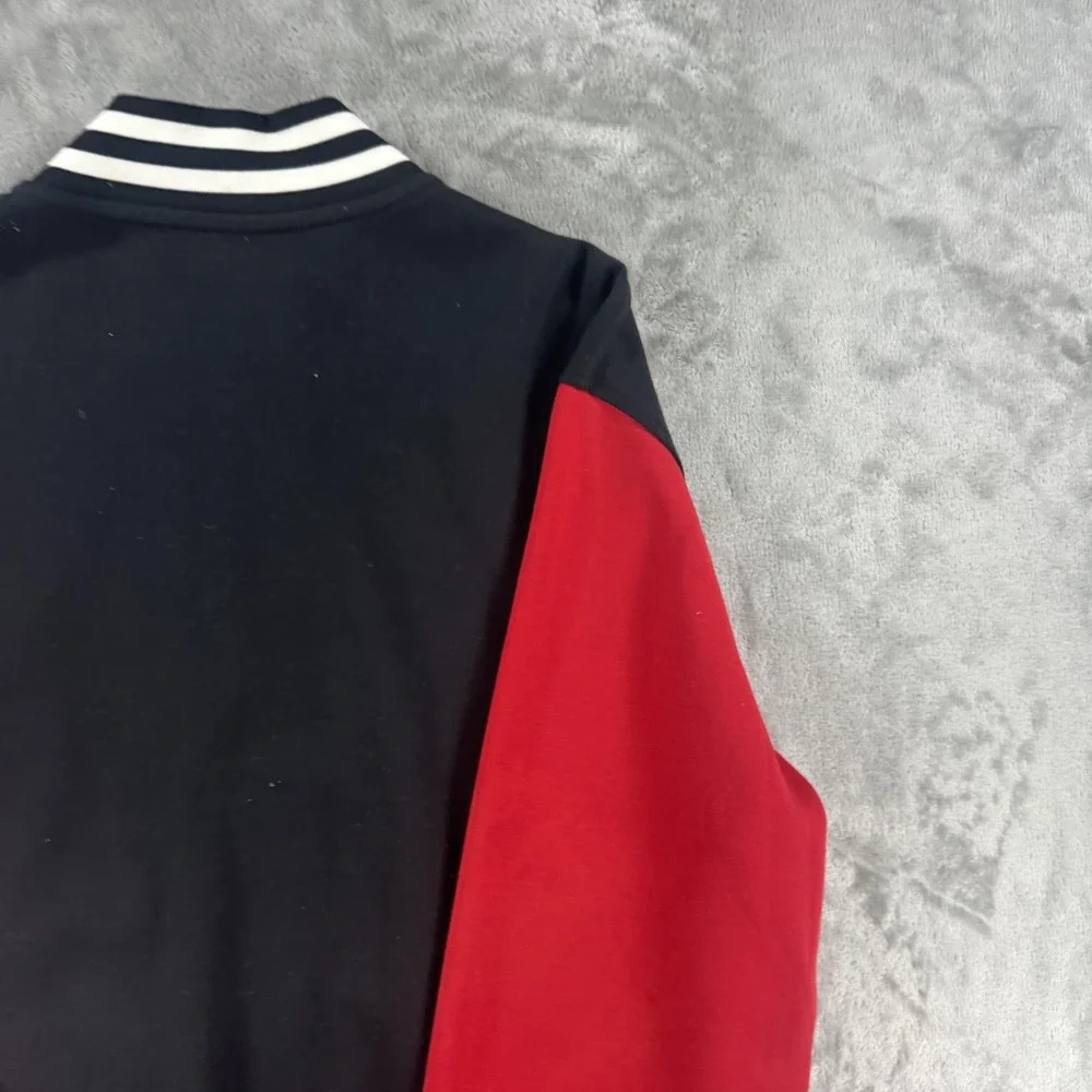 Polo Ralph Lauren Jacket Mens XL Black Red Fleece Varsity P Wing Track College